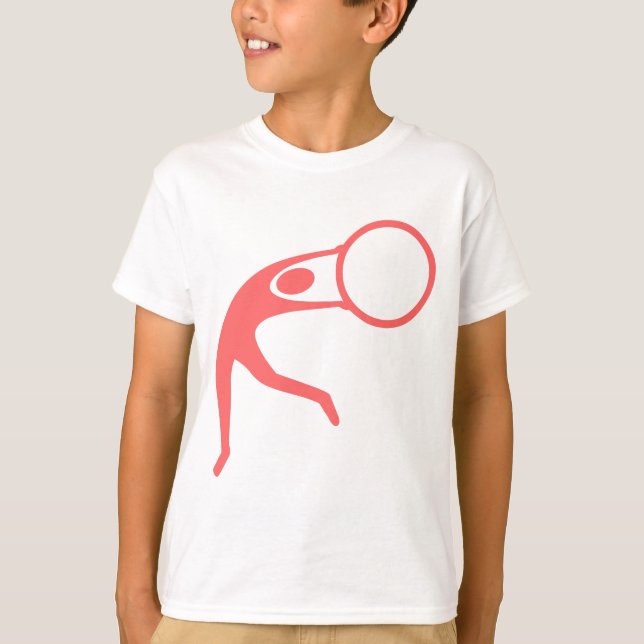 Camiseta Ginástica Rítmica Figura - Rosa Tropical (Frente)