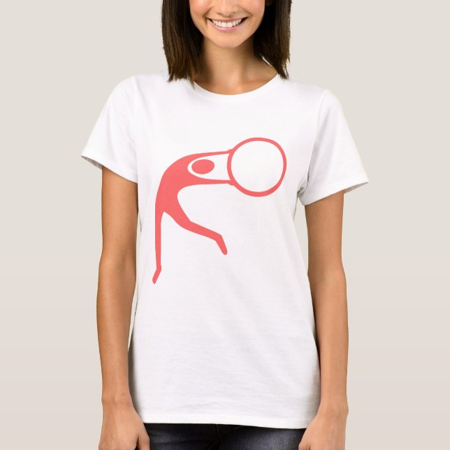Camiseta Ginástica Rítmica Figura - Rosa Tropical (Frente)
