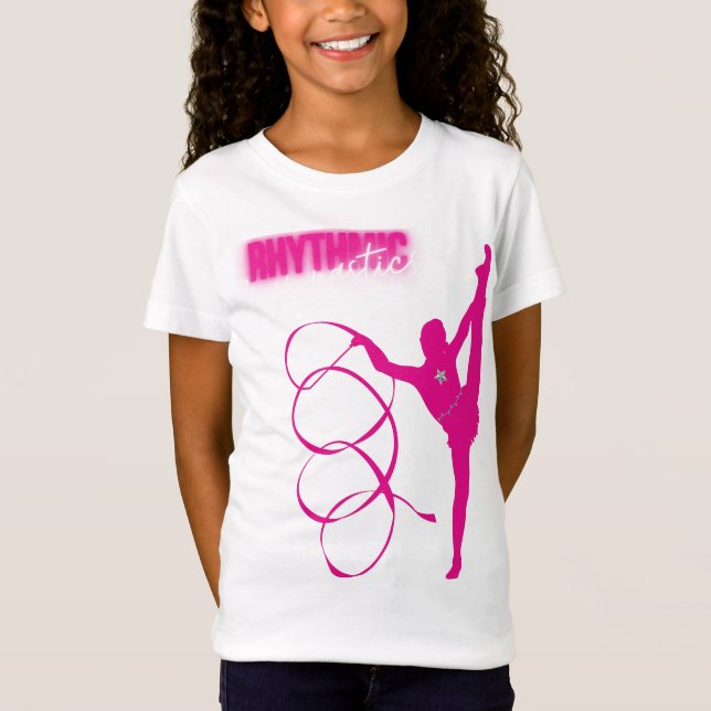 Camiseta Ginástica Rítmica Rosa Quente (Frente)