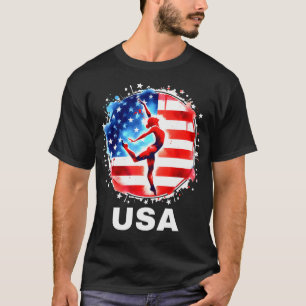 Camiseta Ginástica Roupa da Equipe dos Estados Unidos