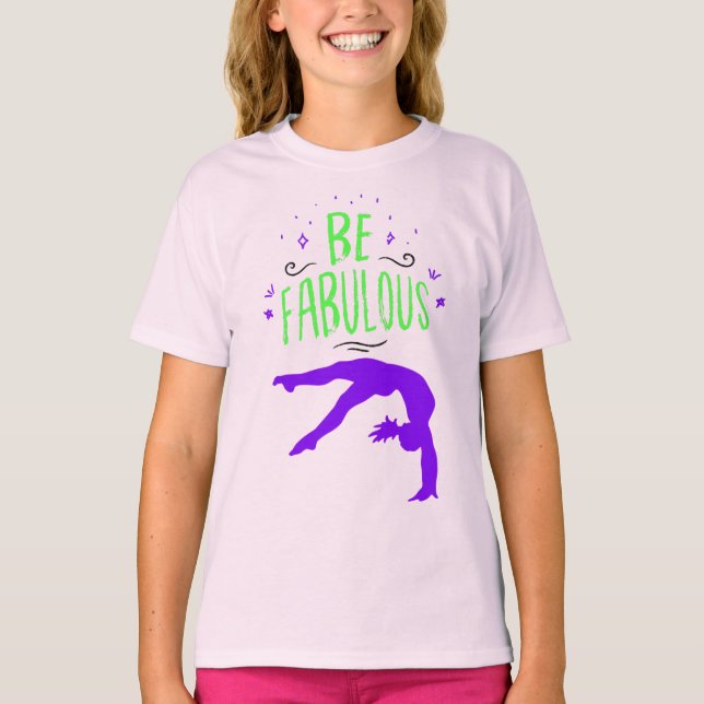 Camiseta ginástica "Seja fabulosa" (Frente)