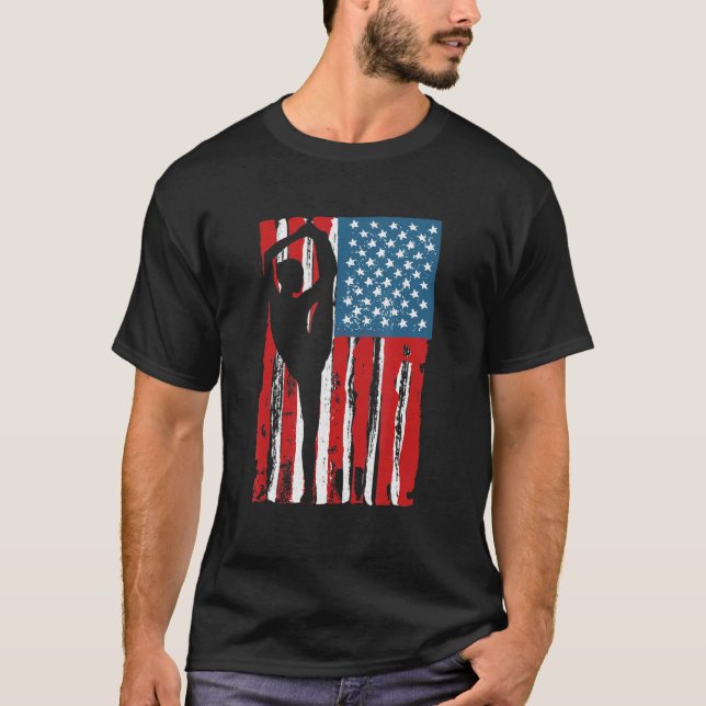 Camiseta Ginástica Usa Sinalizador do ginasta Mãe Pai do Gy (Frente)