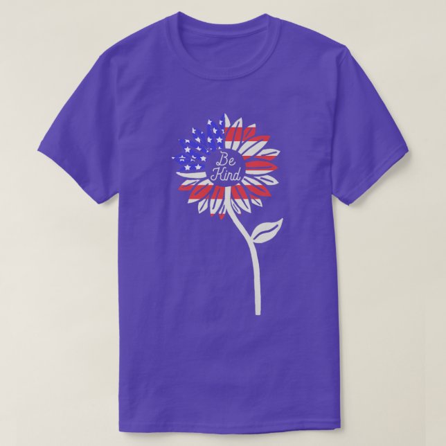 Camiseta Gind Sunflower American Flag Premium (Frente do Design)