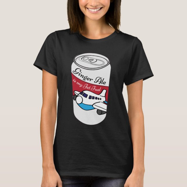 Camiseta Ginger Ale É O Meu Combustível De Jato Voador Freq (Frente)