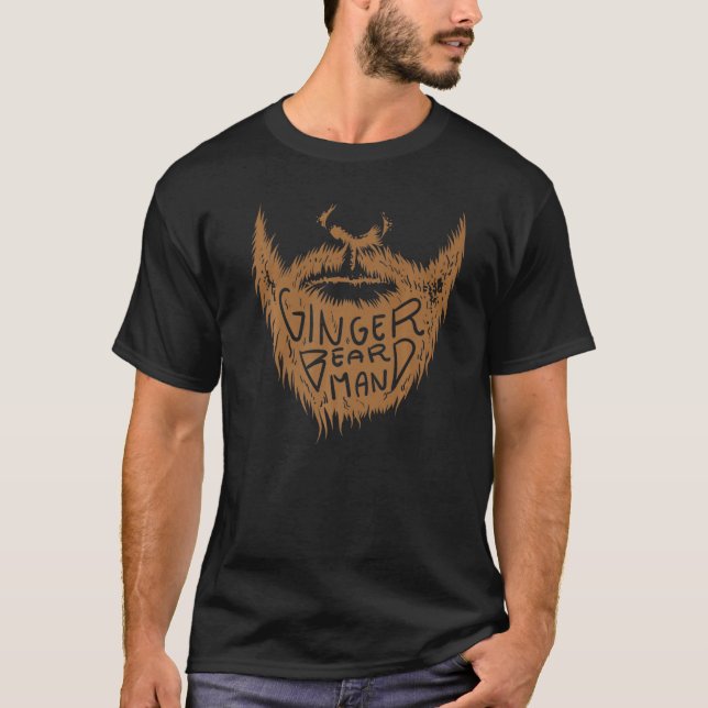 Camiseta Ginger Beard Man Cute Mysterik Red Beard (Frente)