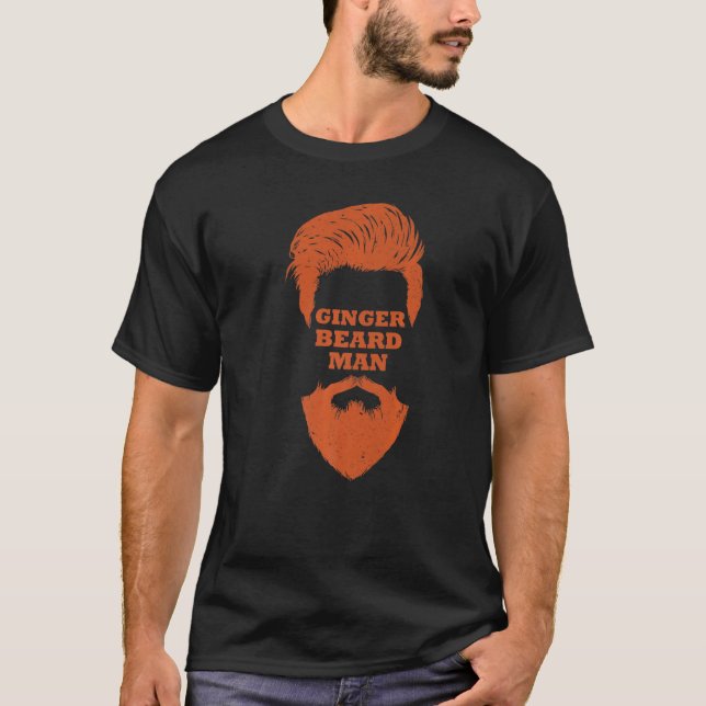 Camiseta Ginger Beard Man Redhead Ginger Pai Padre Mens (Frente)