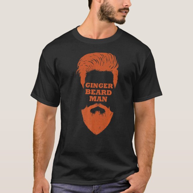 Camiseta Ginger Beard Man Redhead Ginger Pai Padre Mens (Frente)