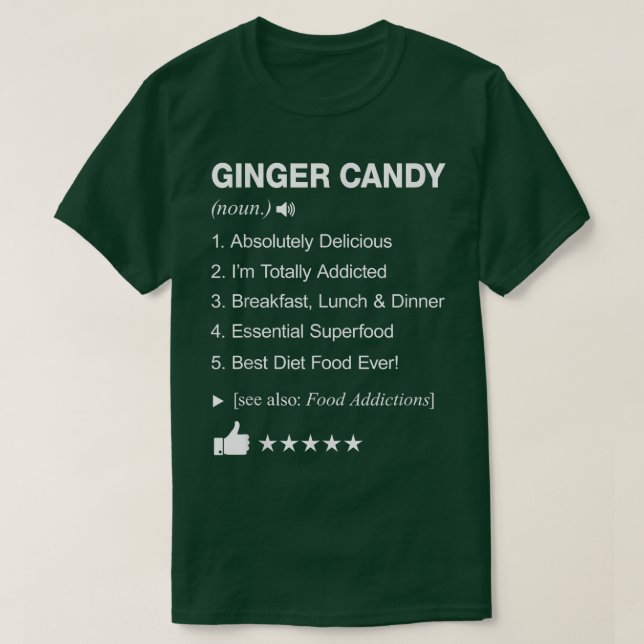 Camiseta Ginger Candy Definition Meaning Funny  (Frente do Design)