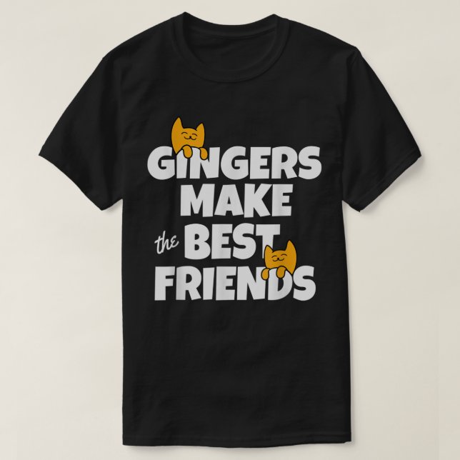 Camiseta Ginger Cats Best Friends for Orange Tabby Cat Love (Frente do Design)