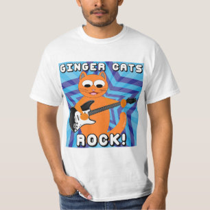 Camiseta Ginger Cats Rock! Guitar Cat T Shirt