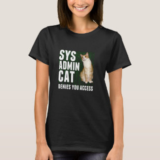 Camiseta Ginger Ginger Laptop de computador Sysadmin Gatinh