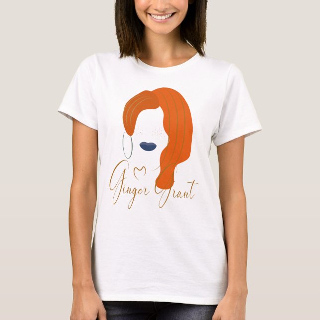 Camiseta Ginger Grant cabelo vermelho (Frente)