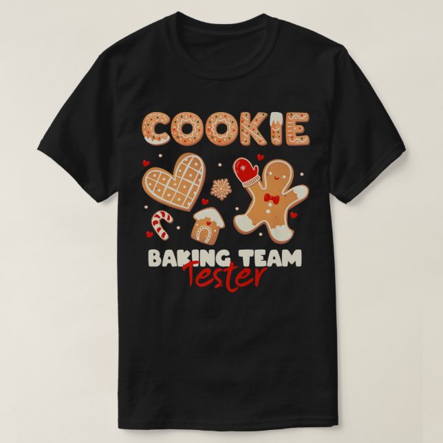 Camiseta Ginger Natal do Tester Holiday da Equipe Baking (Frente do Design)