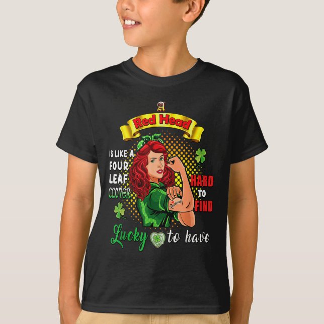 Camiseta Ginger St Patrick Day Irish Women Lucky Redhead Sh (Frente)