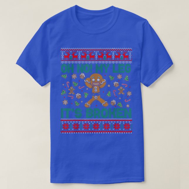 Camiseta Gingerbird Man Broken Christmas Cookie Baking Tea (Frente do Design)