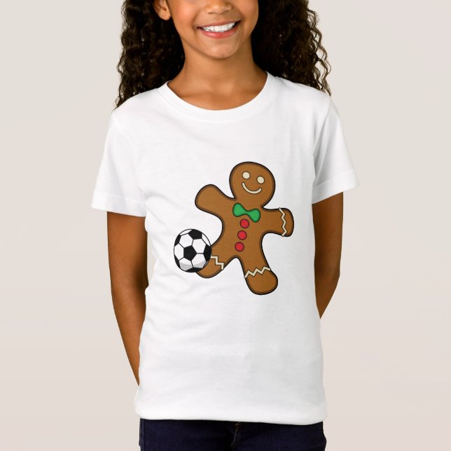 Camiseta Gingerbird Man Jogando Futebol (Frente)