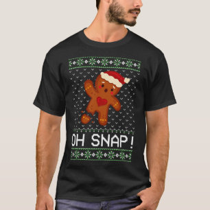 Camiseta Gingerbird Man Oh Snap Christmas