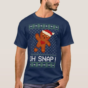 Camiseta Gingerbird Man Oh Snap Christmas