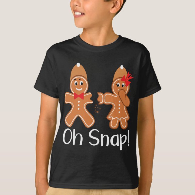 Camiseta Gingerbird Man Oh Snap Fundido Natal (Frente)