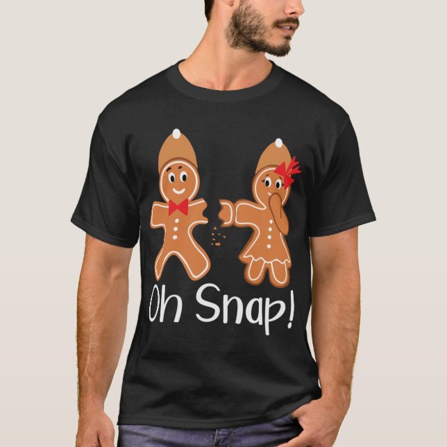 Camiseta Gingerbird Man Oh Snap Fundido Natal (Frente)