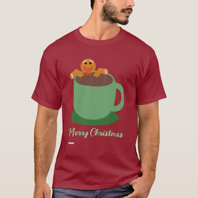Camiseta Gingerbird Man Relaxing Cocoa Holiday (Frente)