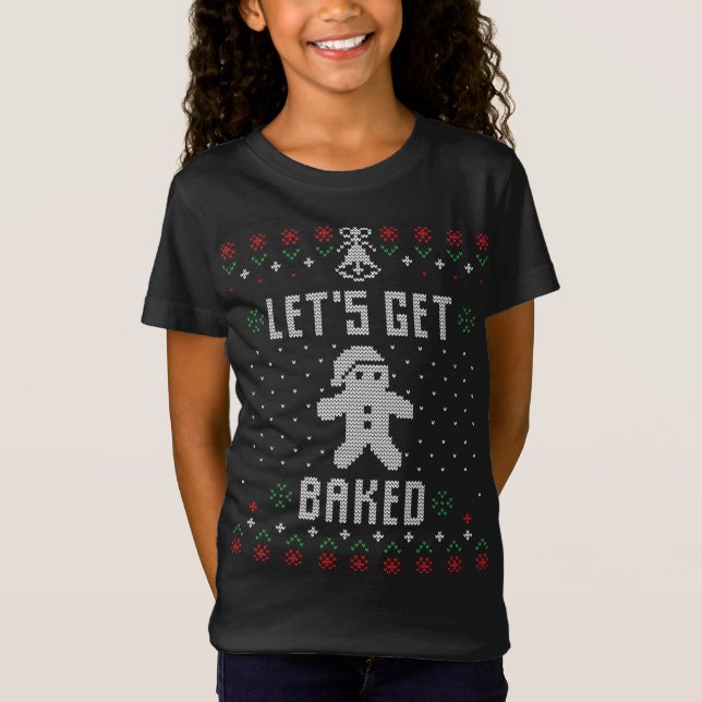 Camiseta Gingerbird Man Ufly Christmas Sweater Engraçado Va (Frente)