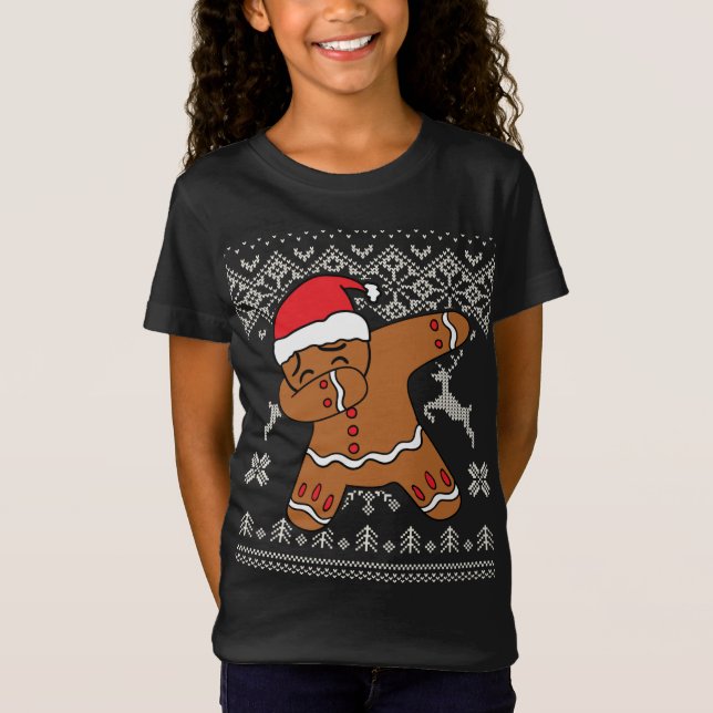 Camiseta Gingerbird Man Ugly Christmas Sweater Gingerdab D (Frente)