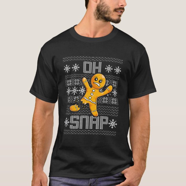 Camiseta Gingerbird Oh Snap Roupa, doce doce doce, Christma (Frente)