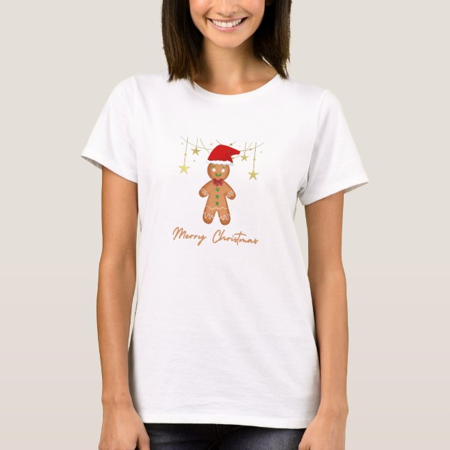 Camiseta Gingerbird Saudações Natal (Frente)