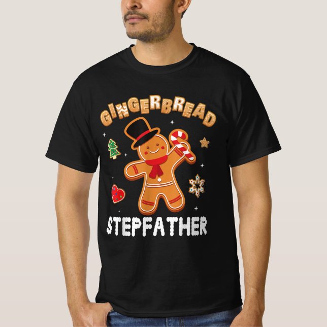 Camiseta Gingerbird Stepdad Feliz Dia de Natal (Frente)