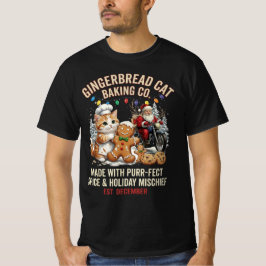 Camiseta Gingerbread Cat Baking Co Purrfect Spice Christmas