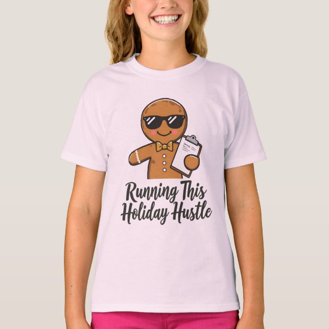 Camiseta Gingerbread CEO Shirt – Running This Holiday Hustl (Frente)