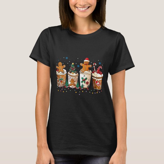 Camiseta Gingerbread Christmas Coffee Cute Sweet Winter Hol (Frente)