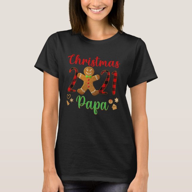 Camiseta Gingerbread Christmas Papa Costume For Family Chri (Frente)