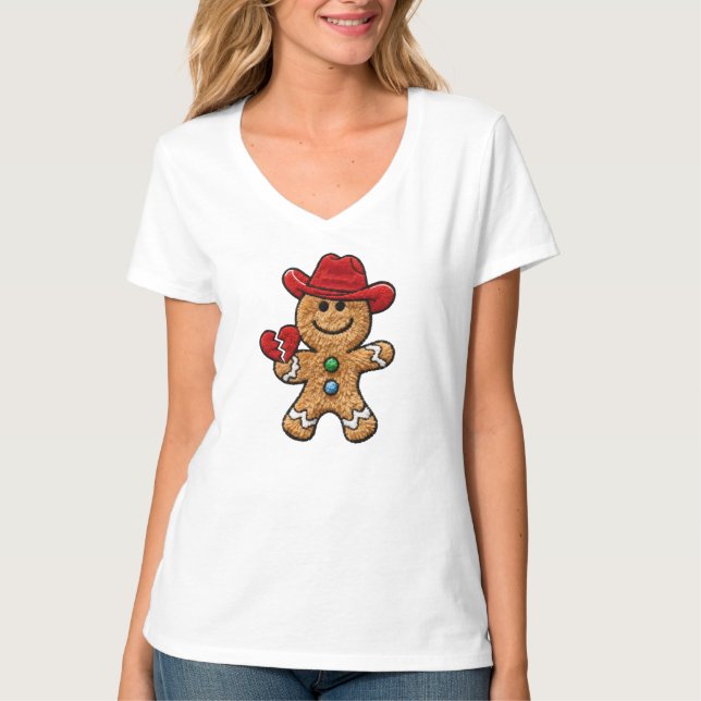 Camiseta Gingerbread Cowboy PNG Sublimation Design (Frente)