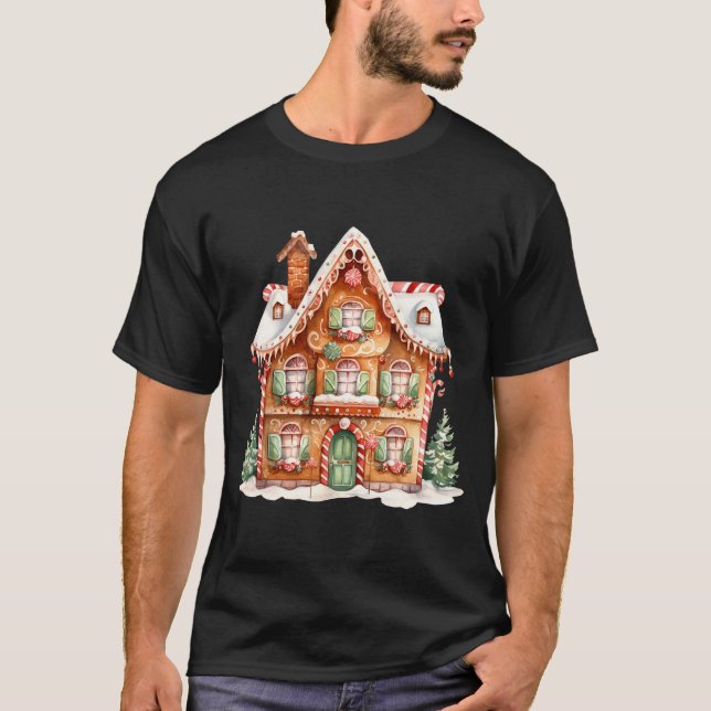 Camiseta Gingerbread House Long Sleeve  (Frente)