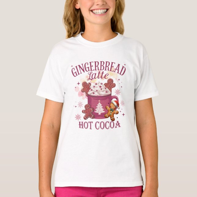 Camiseta Gingerbread latte hot cocoa christmas (Frente)