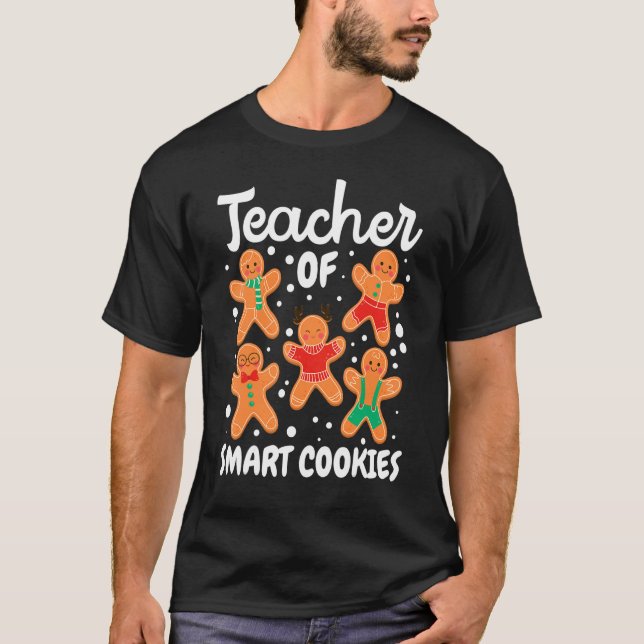Camiseta Gingerbread Man Christmas Teaching Teacher Of Smar (Frente)