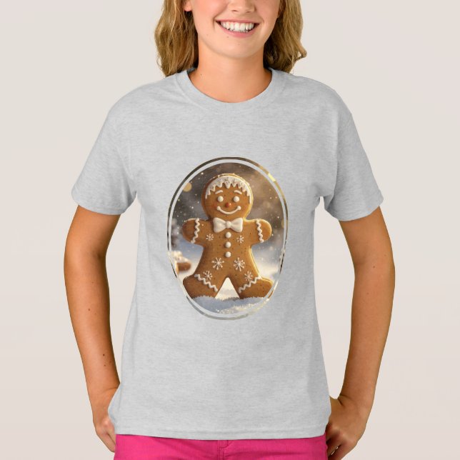 Camiseta Gingerbread Man Cookies Whimsical Christmas (Frente)
