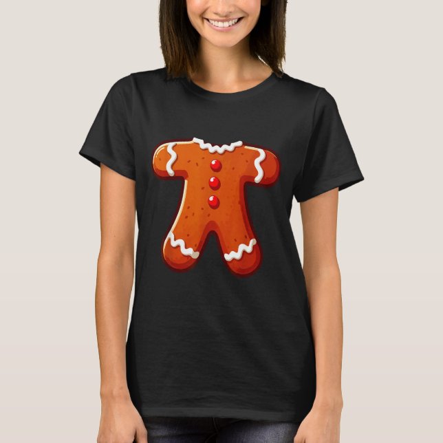 Camiseta Gingerbread Man Costume Adult Kids Men Women Cooki (Frente)