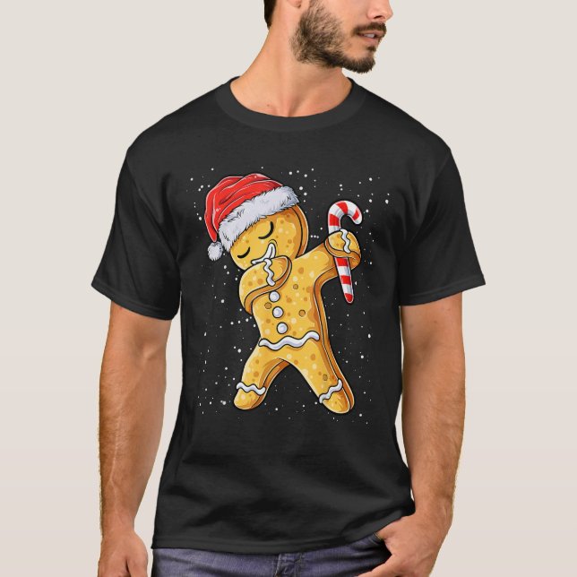 Camiseta Gingerbread Man Dabbing Cool Christmas Cookie Dab  (Frente)