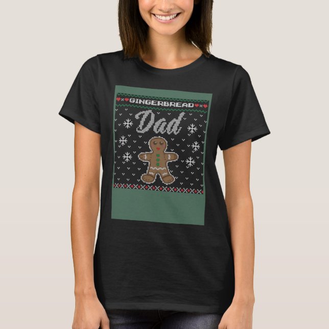 Camiseta Gingerbread Man Dad Family Matching Christmas (Frente)
