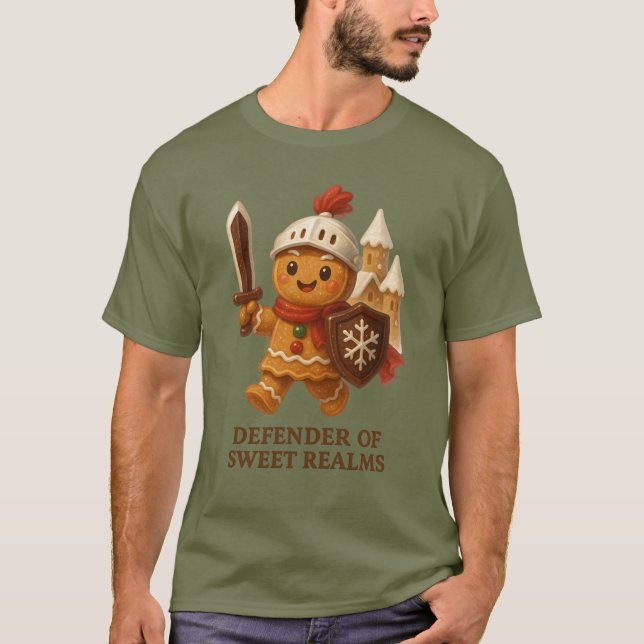 Camiseta Gingerbread Man - Defender of the Realm Christmas  (Frente)