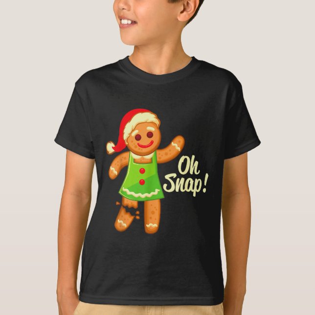 Camiseta Gingerbread Shirt Oh Snap _ Christmas Ginger Cooki (Frente)