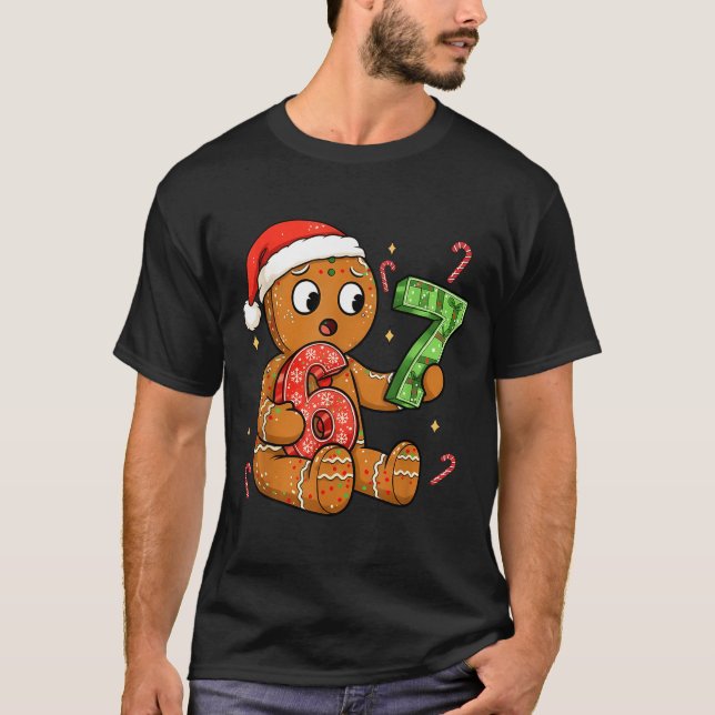 Camiseta Gingerbread Six Seven 67 Meme 6 7 Funny Christmas  (Frente)