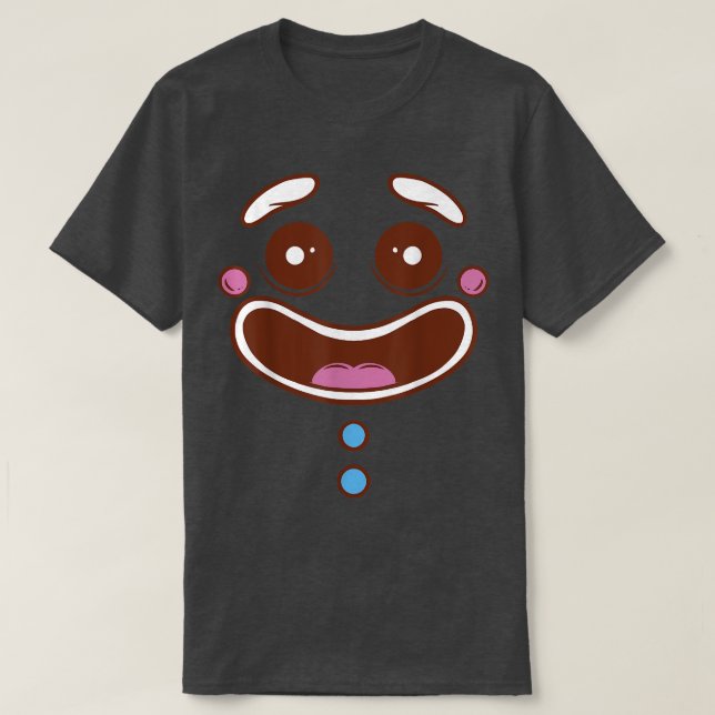 Camiseta Gingercake Cookie Face Happy Candy Comida (Frente do Design)