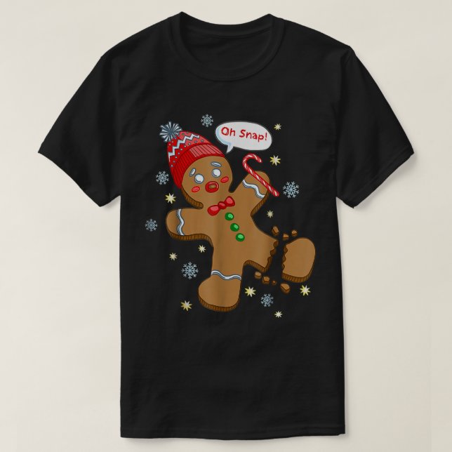 Camiseta Gingercake Man Cookie X Mas Oh Snap Engraçado Ch (Frente do Design)