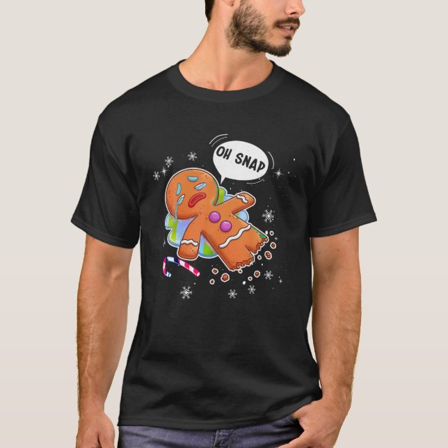 Camiseta Gingercake Man Cookie X Mas Oh Snap Engraçado Ch (Frente)