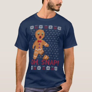 Camiseta Gingercake Man Cookie XMas Oh Snap Engraçado Chr