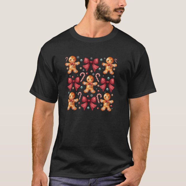 Camiseta Gingercake Man Coquette Red Arco Xmas Cookie (Frente)